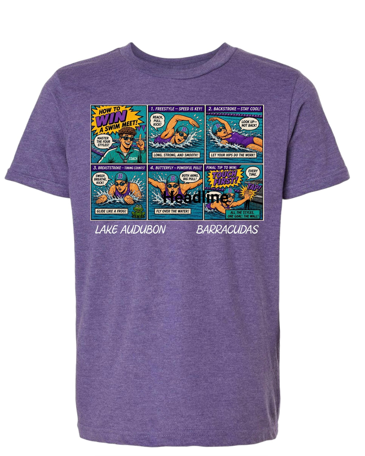 How to Win a Swim Meet Comic Youth T-Shirt | Four Strokes Swim Tee